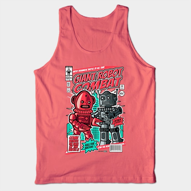 Giant Robot Combat Tank Top by Dark Planet Tees